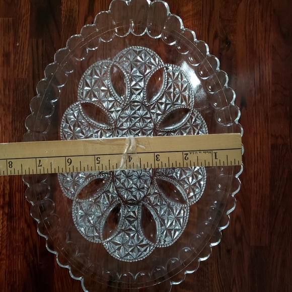 Vintage Early American Beaded Loop Glass Bread Platter - Picture 5 of 6